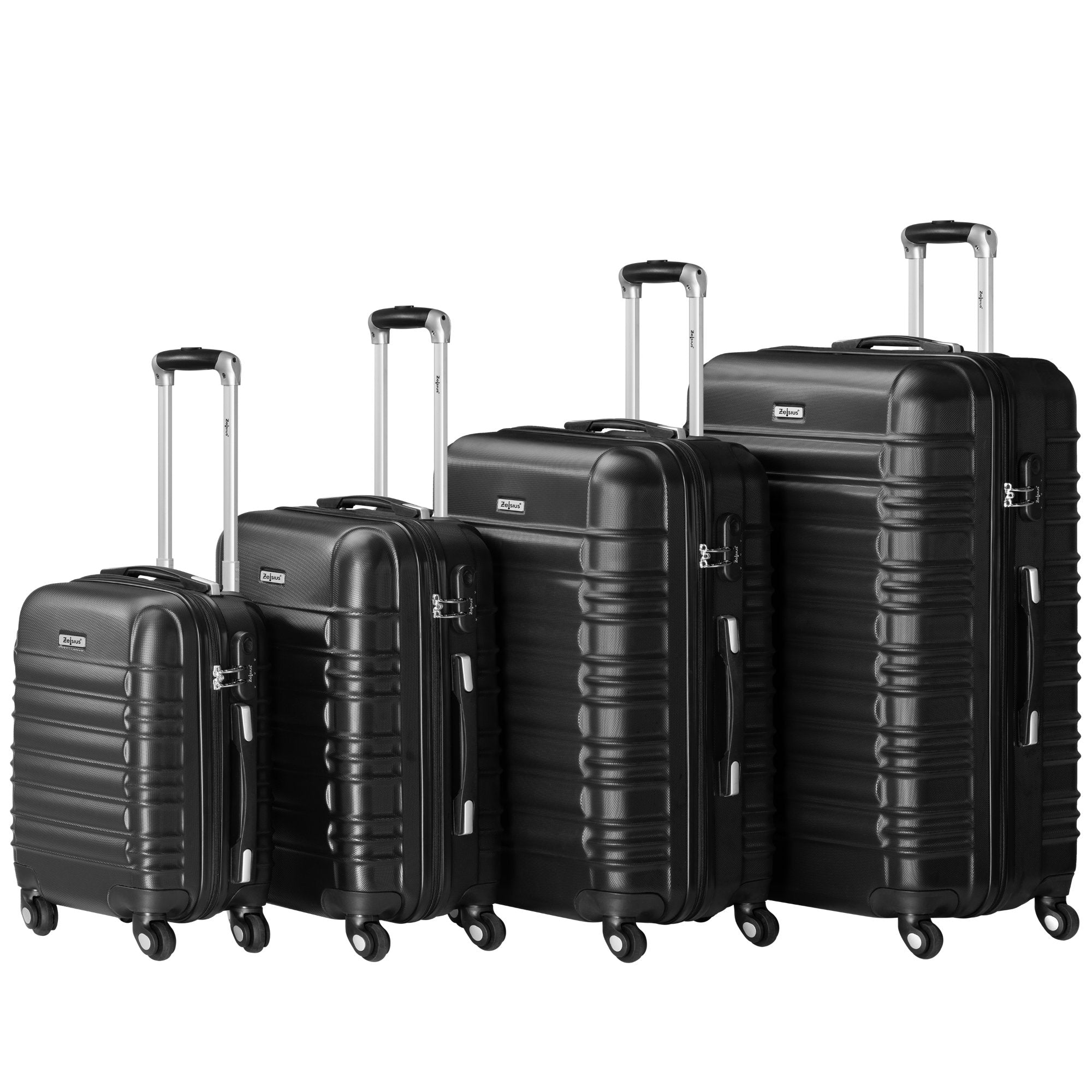 "Striped" suitcases, set of 4, ABS travel suitcases, with combination lock