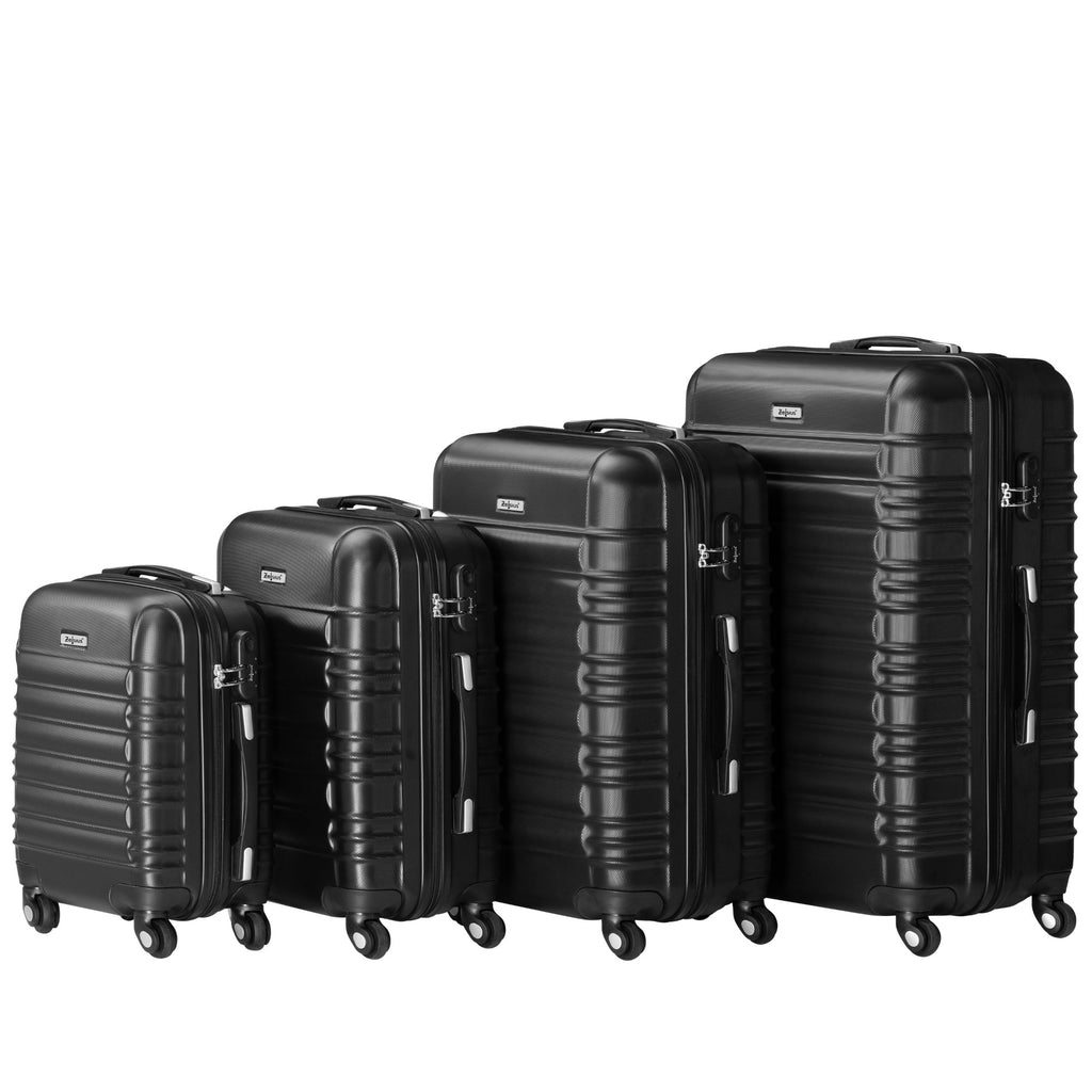 Valises rayées, lot de 4, valises de voyage en ABS, avec serrure à combinaison