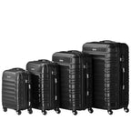 "Striped" suitcases, set of 4, ABS travel suitcases, with combination lock