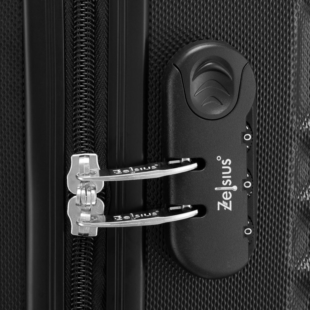 Valises rayées, lot de 4, valises de voyage en ABS, avec serrure à combinaison