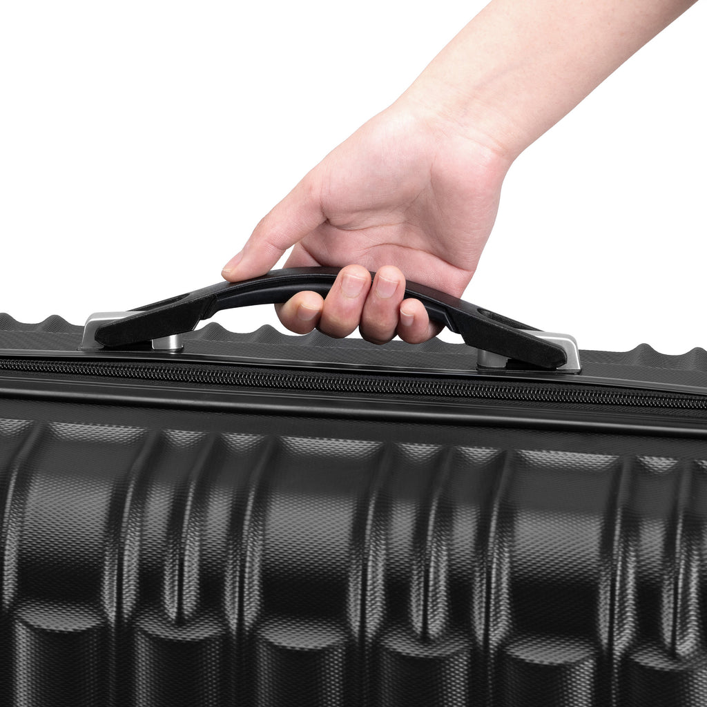 Valises rayées, lot de 4, valises de voyage en ABS, avec serrure à combinaison