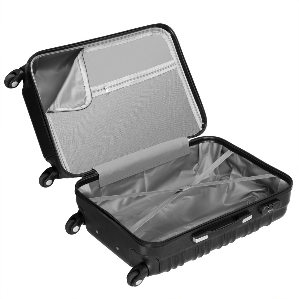 Valises rayées, lot de 4, valises de voyage en ABS, avec serrure à combinaison