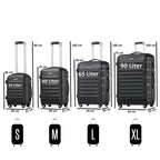 "Striped" suitcases, set of 4, ABS travel suitcases, with combination lock