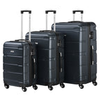 Valises « Rillen », lot de 3, valises de voyage en ABS, avec serrure à combinaison