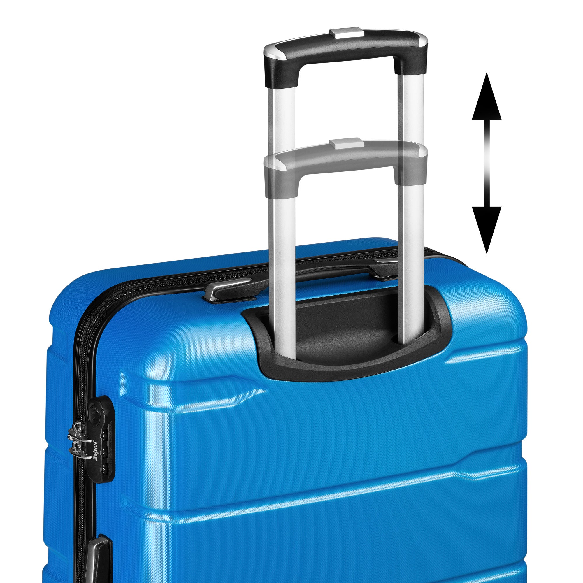 "Rillen" suitcases, set of 3, ABS travel suitcases, with combination lock