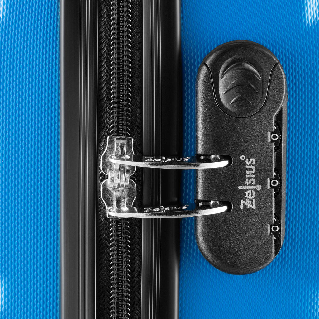 "Rillen" suitcases, set of 3, ABS travel suitcases, with combination lock