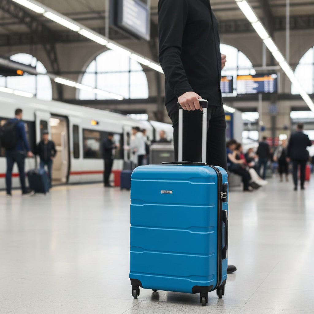 "Rillen" suitcases, set of 3, ABS travel suitcases, with combination lock