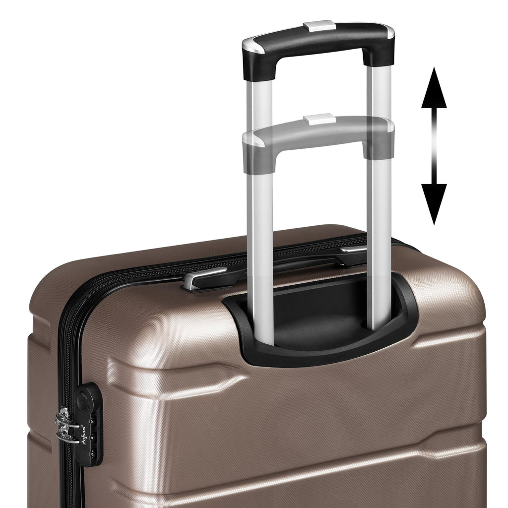 "Rillen" suitcases, set of 3, ABS travel suitcases, with combination lock