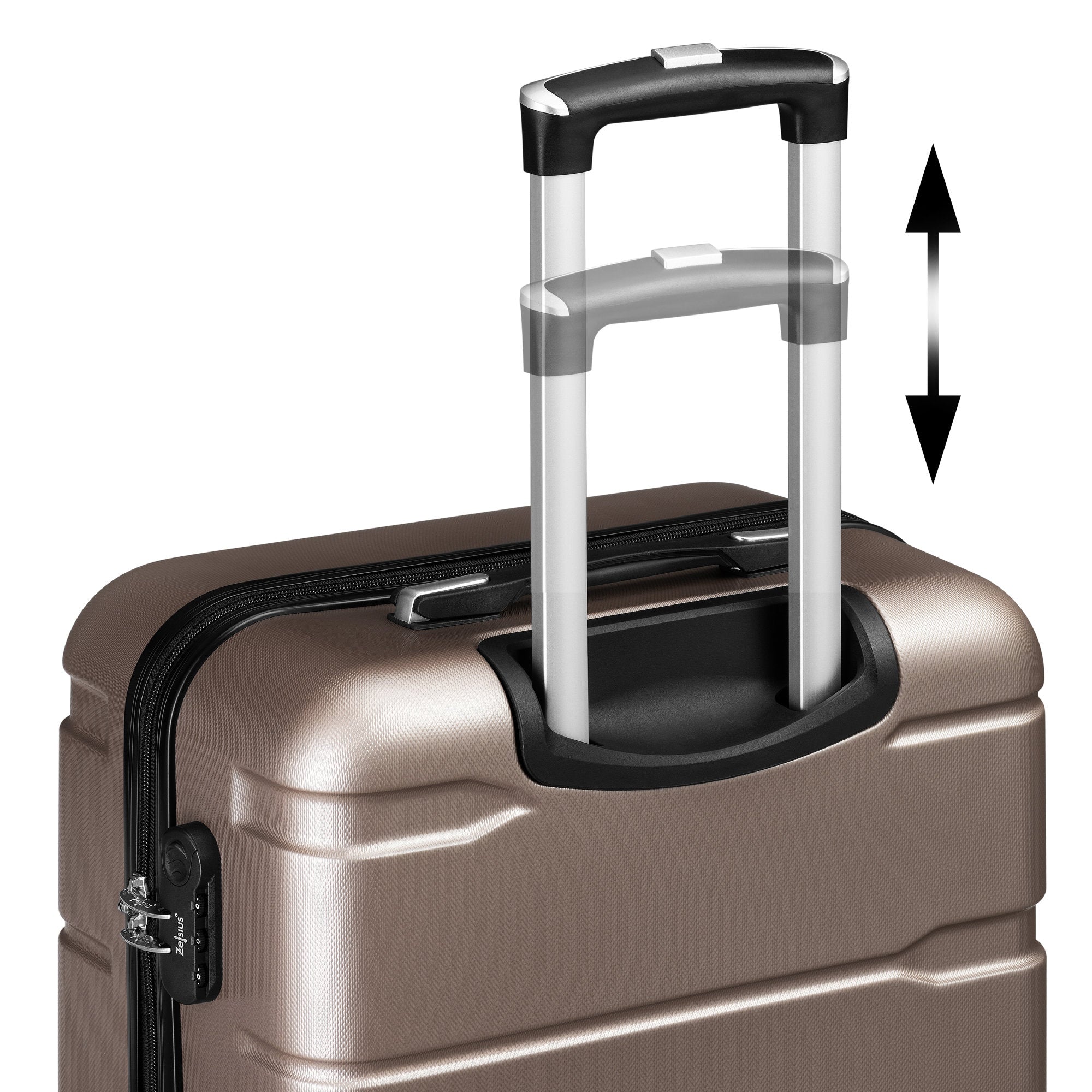 "Rillen" suitcases, set of 3, ABS travel suitcases, with combination lock