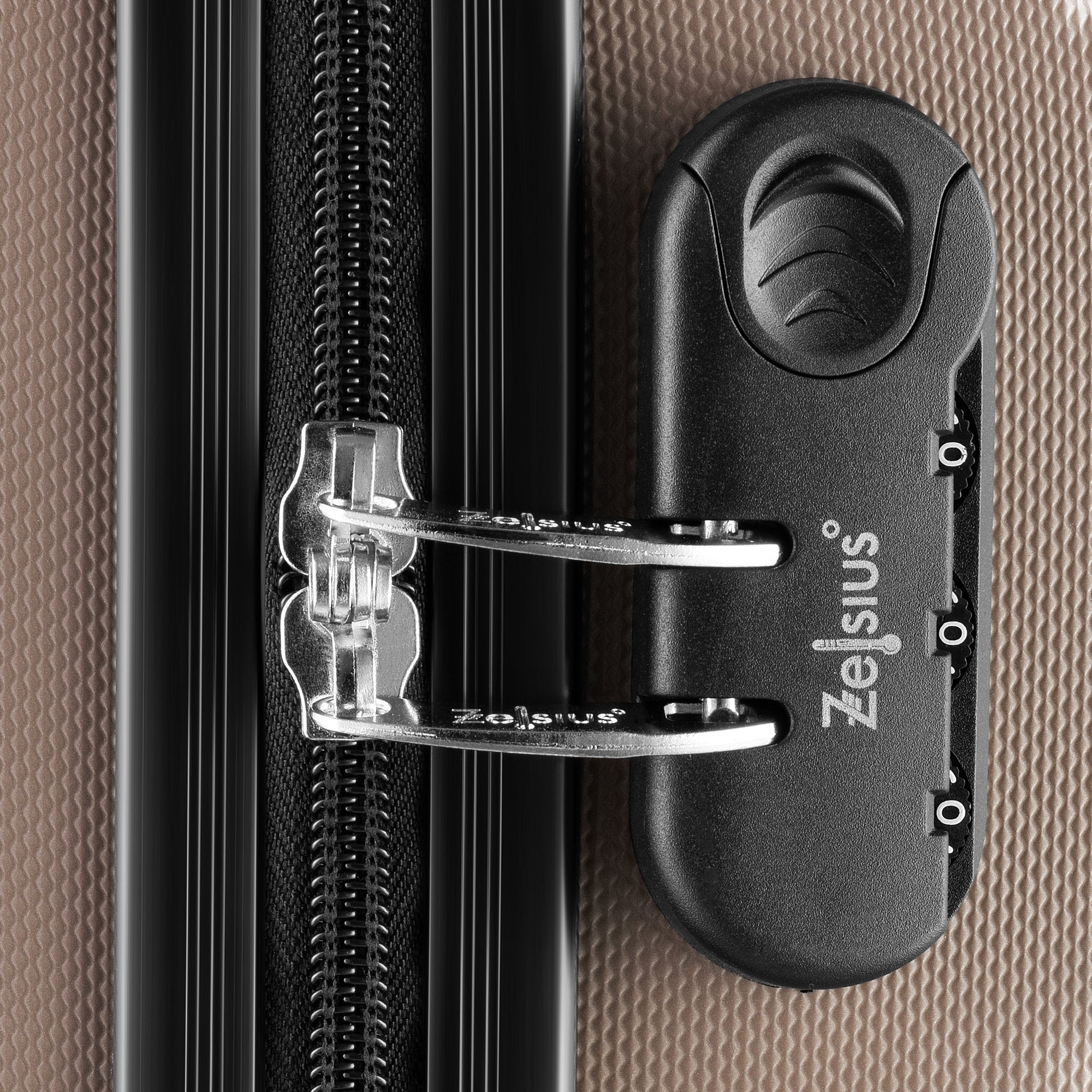 "Rillen" suitcases, set of 3, ABS travel suitcases, with combination lock