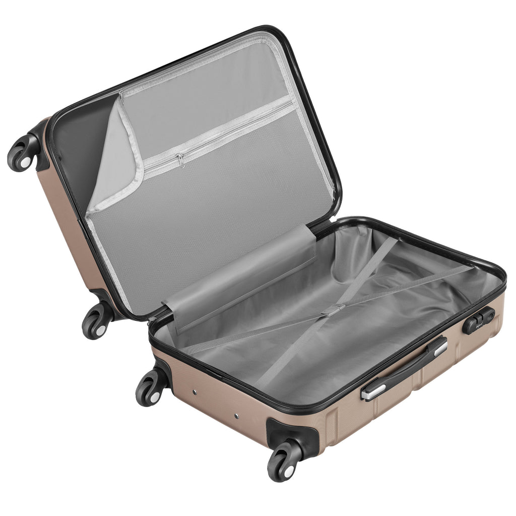 "Rillen" suitcases, set of 3, ABS travel suitcases, with combination lock
