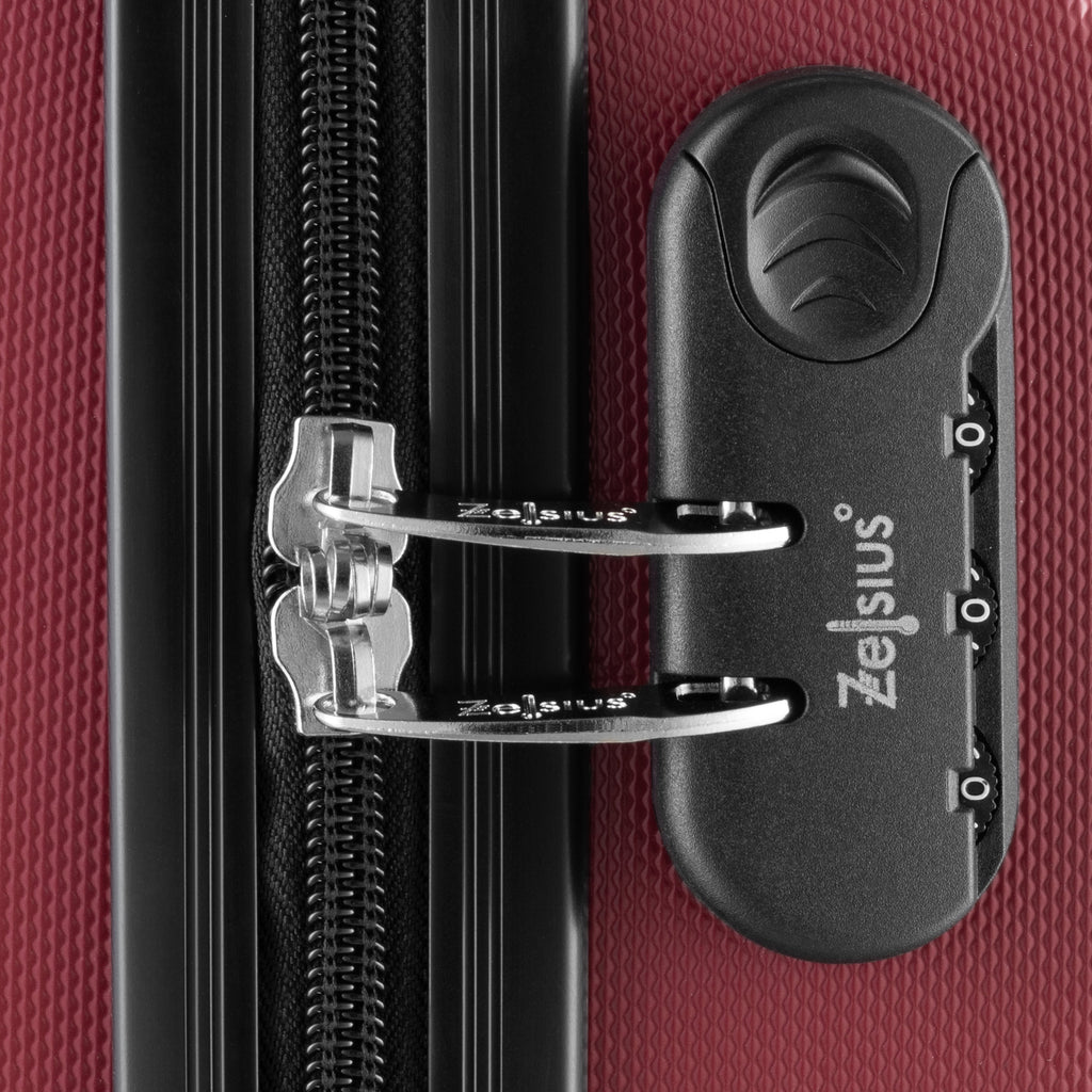 "Rillen" suitcases, set of 3, ABS travel suitcases, with combination lock