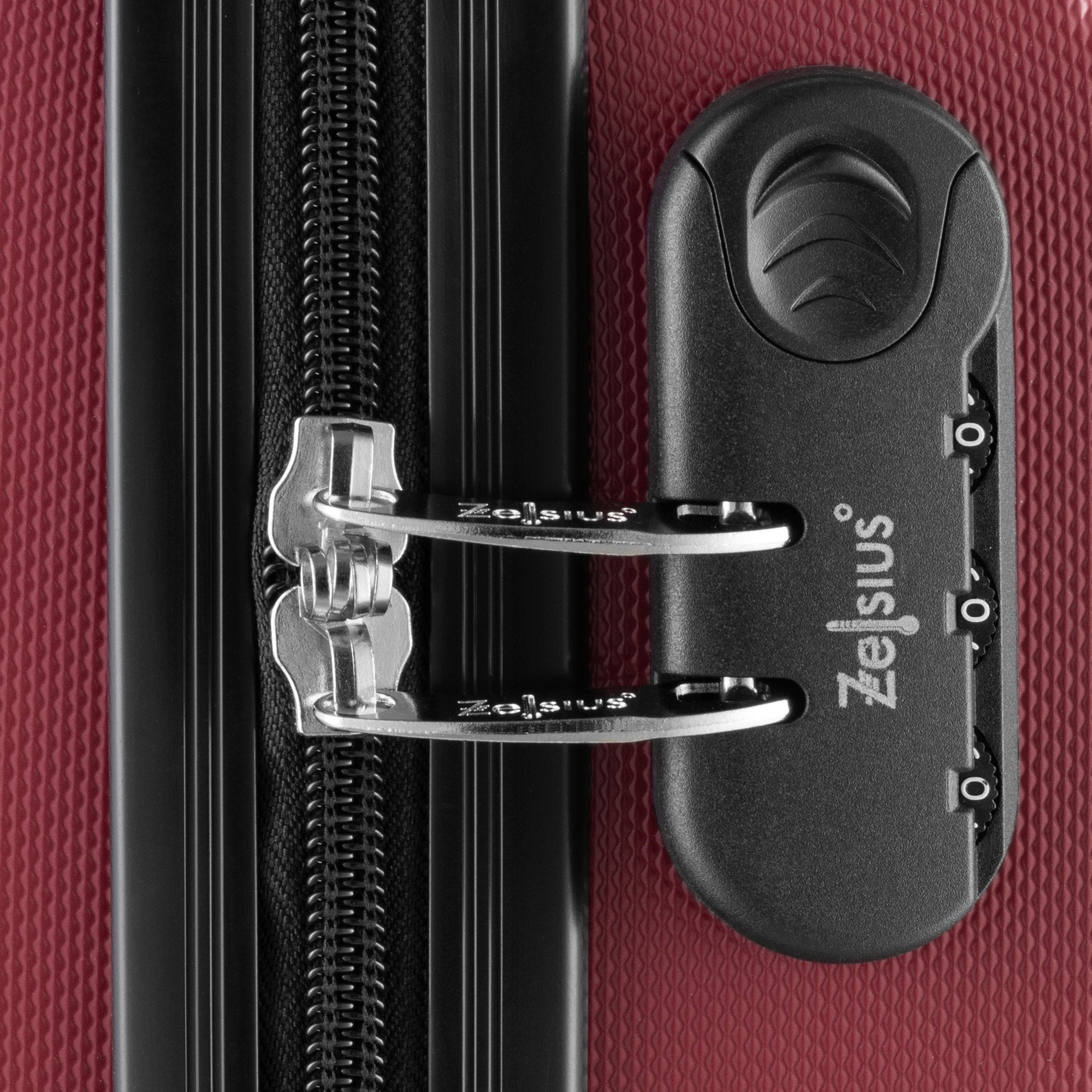 "Rillen" suitcases, set of 3, ABS travel suitcases, with combination lock