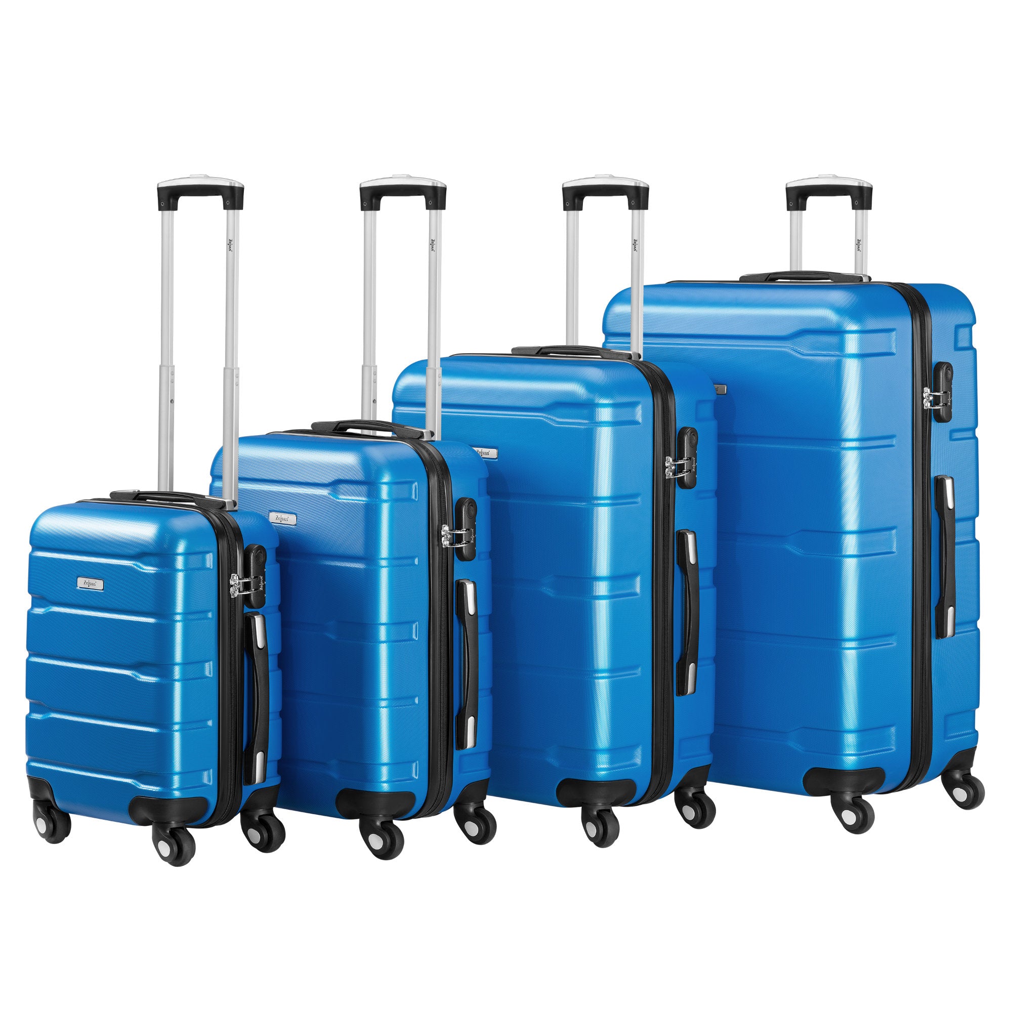 "Rillen" suitcases, set of 4, ABS travel suitcases, with combination lock