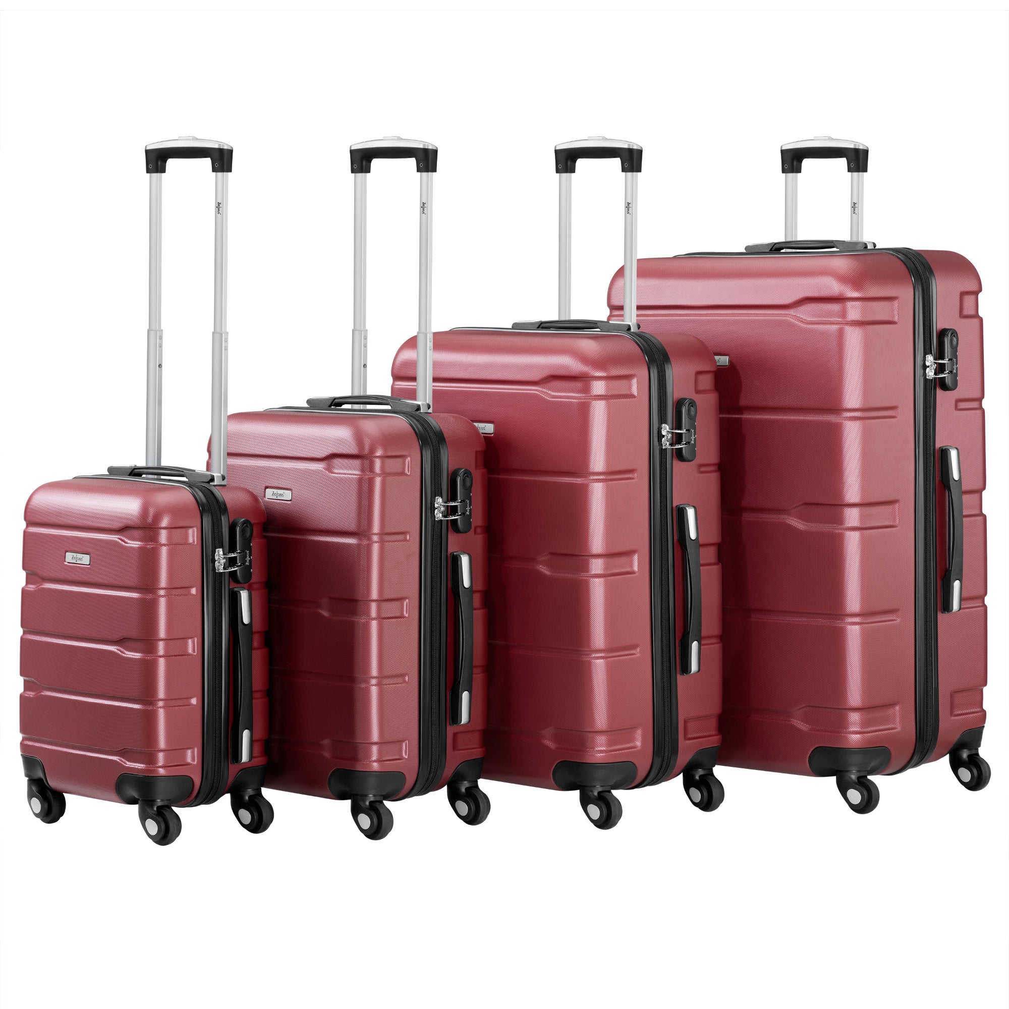 "Rillen" suitcases, set of 4, ABS travel suitcases, with combination lock