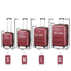 "Rillen" suitcases, set of 4, ABS travel suitcases, with combination lock