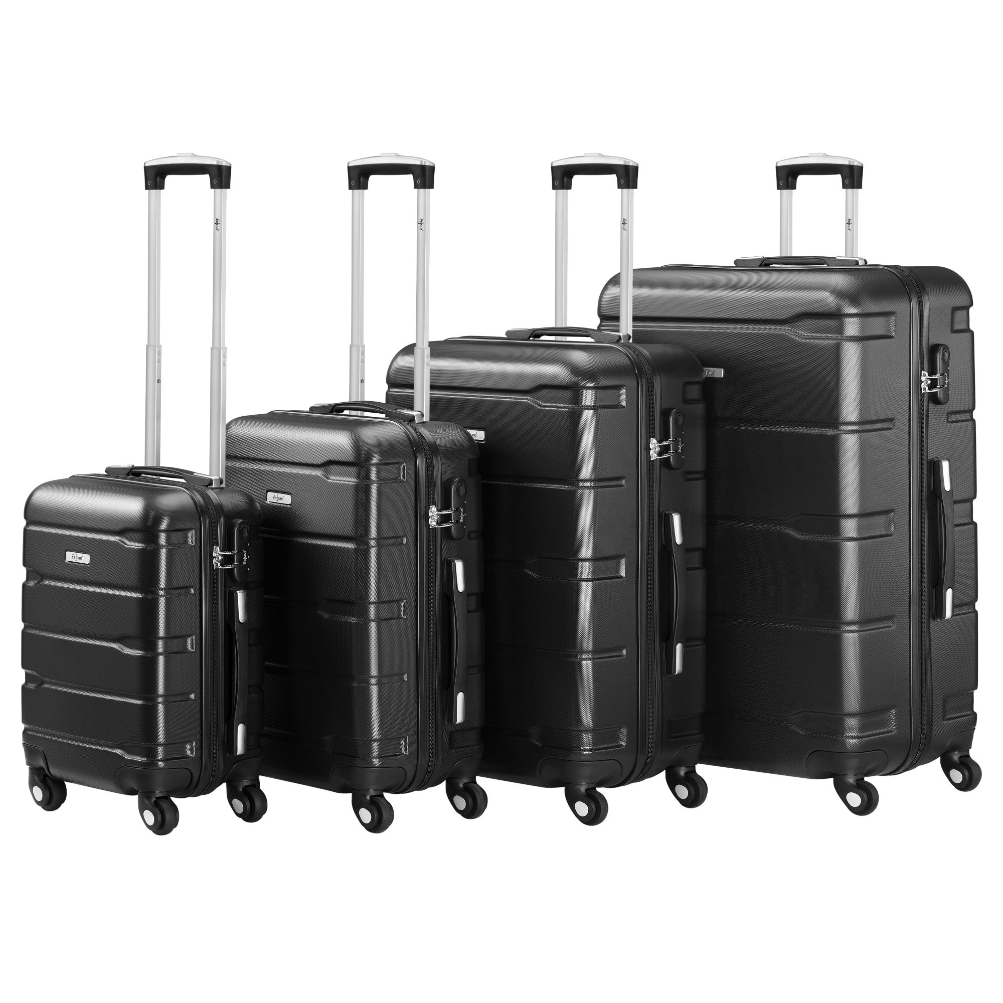 "Rillen" suitcases, set of 4, ABS travel suitcases, with combination lock