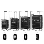 "Rillen" suitcases, set of 4, ABS travel suitcases, with combination lock