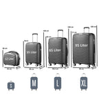 Valises « Wave », lot de 4, valises de voyage en ABS, avec serrure à combinaison
