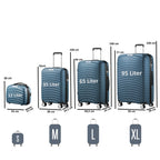 Valises « Wave », lot de 4, valises de voyage en ABS, avec serrure à combinaison