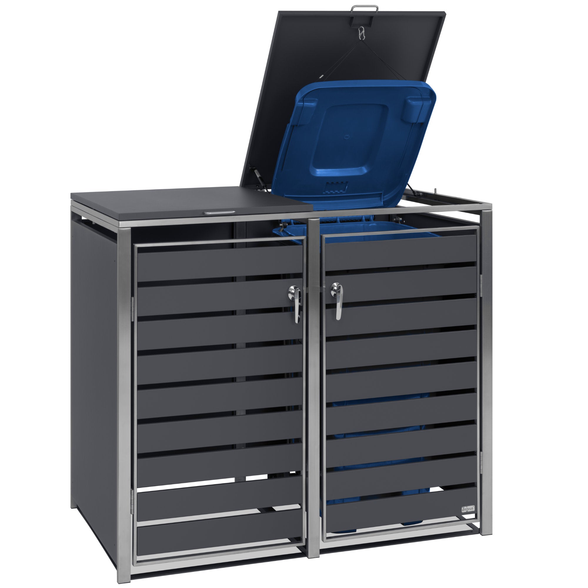 Bin storage box, set of 3, anthracite RAL 7016