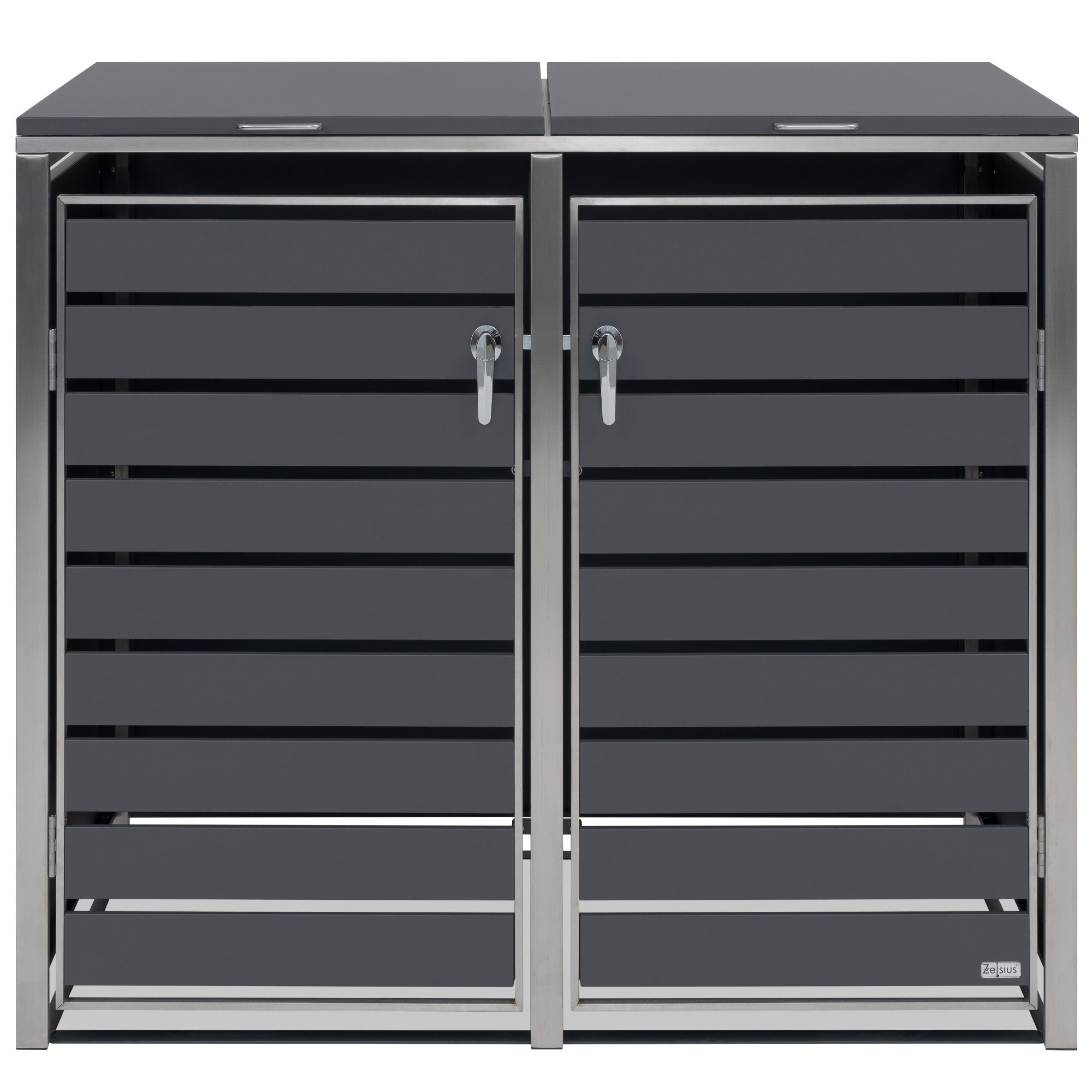 Mülltonnenbox, 2er Set, Anthrazit RAL 7016