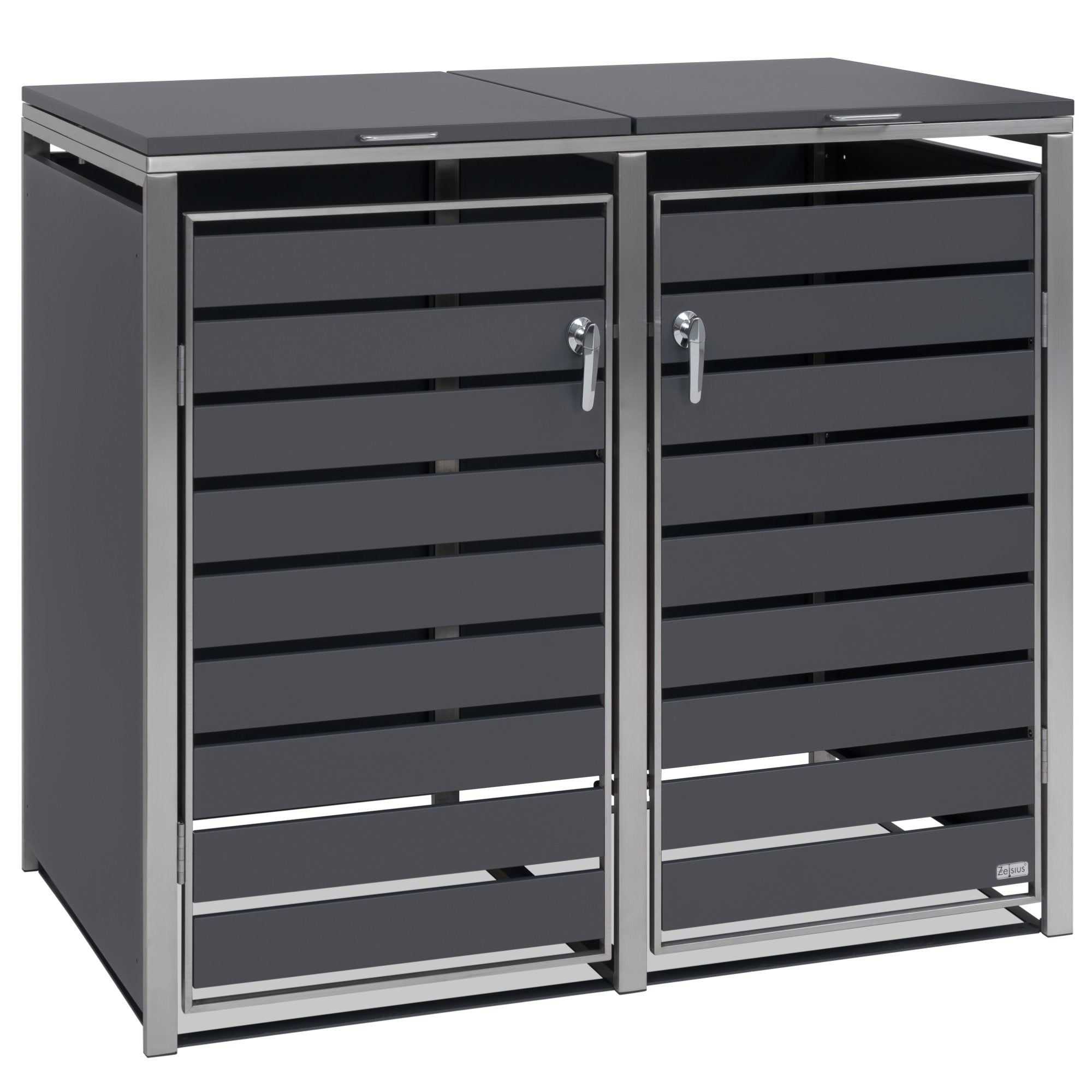 Bin storage box, set of 2, anthracite RAL 7016