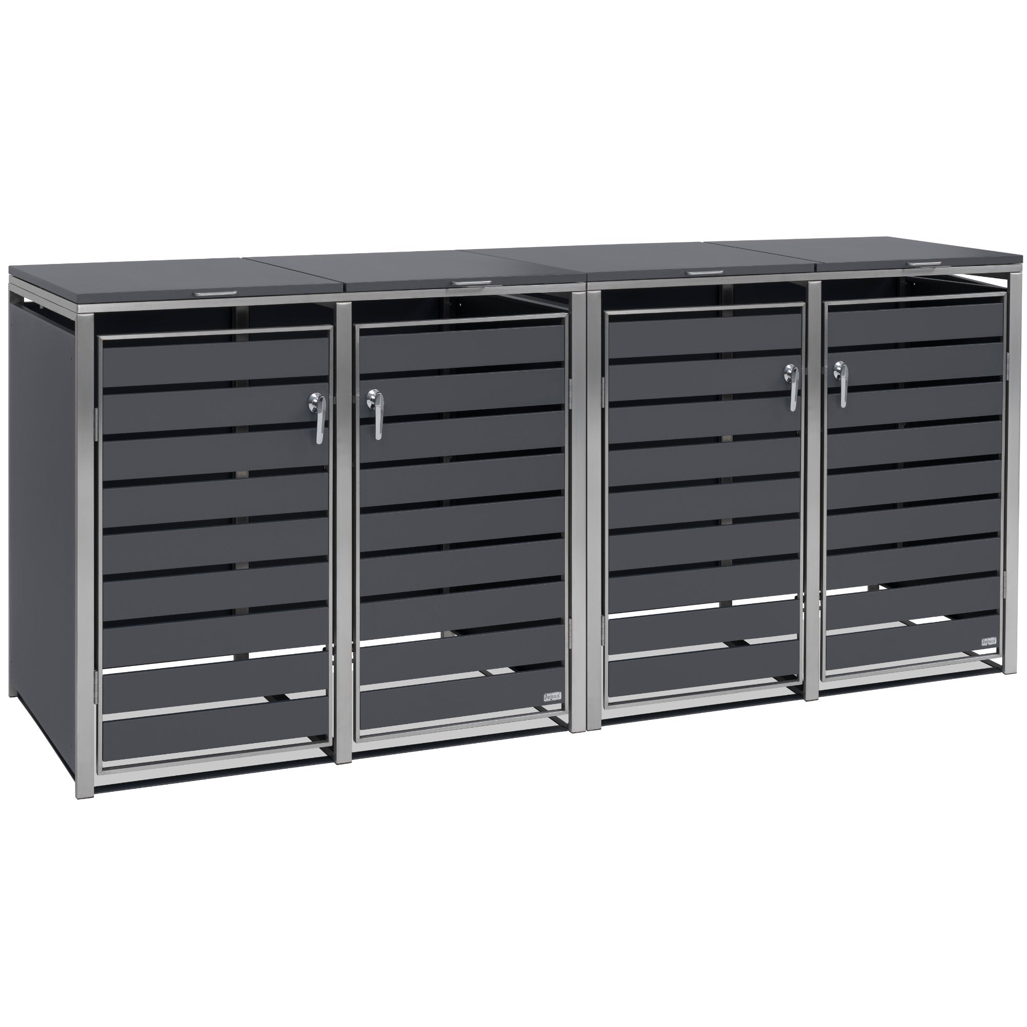 Bin storage box, set of 4, anthracite RAL 7016