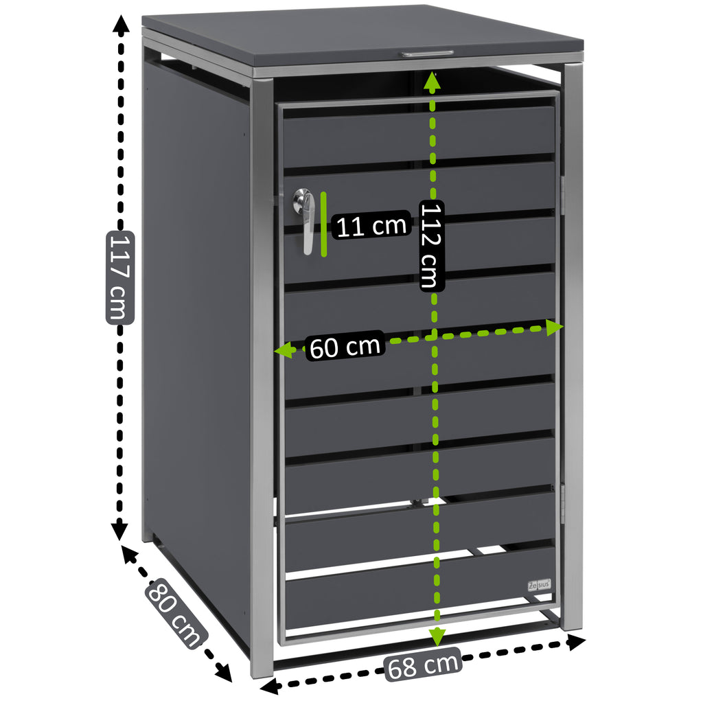 Garbage can enclosure, anthracite RAL 7016