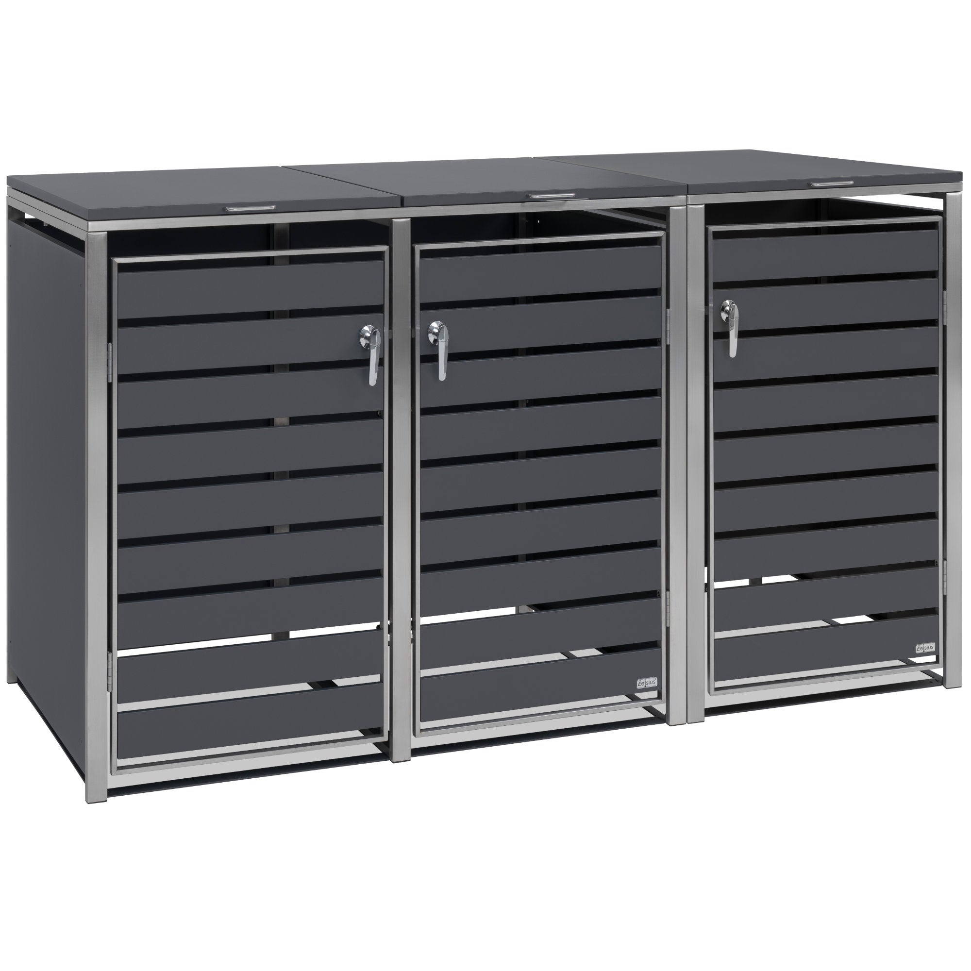 Bin storage box, set of 3, anthracite RAL 7016