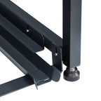 Boîte de rangement pour poubelles, anthracite RAL 7016, porte aspect bois, couvercle arrondi inclus