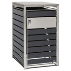 Boîte de rangement pour poubelles, anthracite RAL 7016, éléments en acier inoxydable
