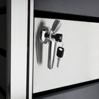 Ensemble de 3 poubelles de rangement, anthracite RAL 7016, éléments en acier inoxydable