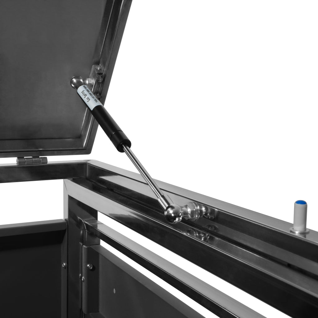 Bin storage box, set of 2, anthracite RAL 7016, stainless steel elements