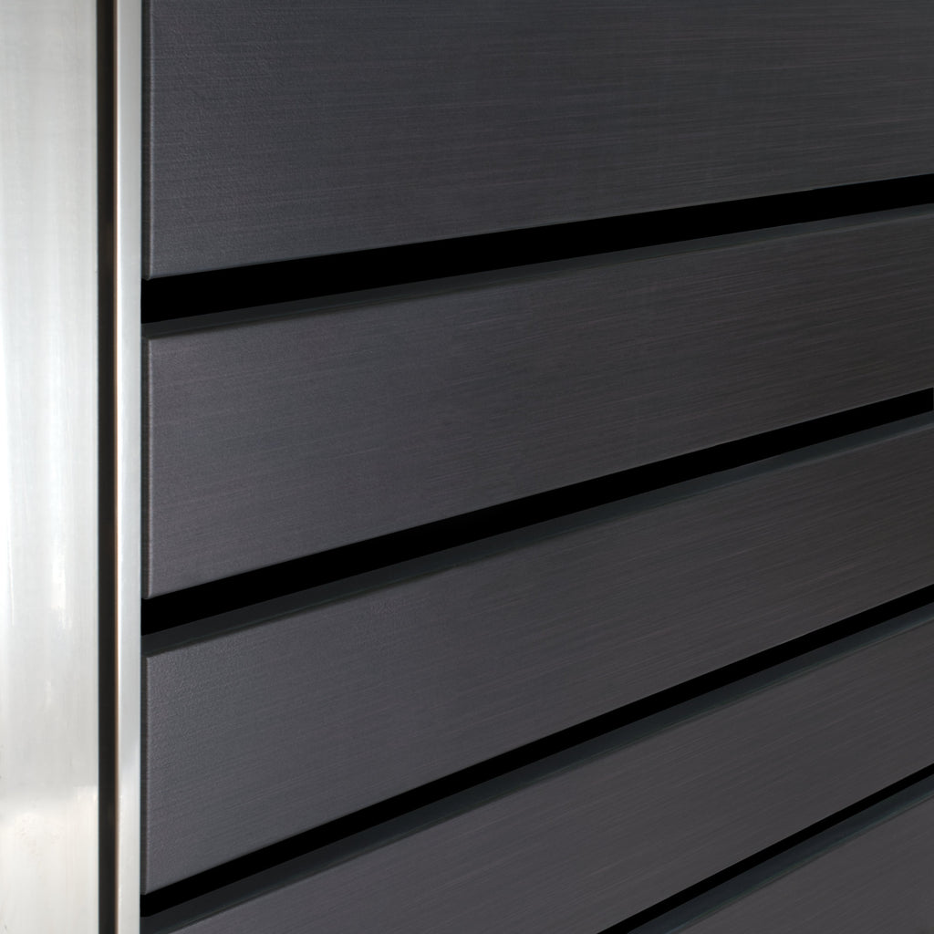 Ensemble de 4 poubelles de rangement, anthracite RAL 7016, éléments en acier inoxydable