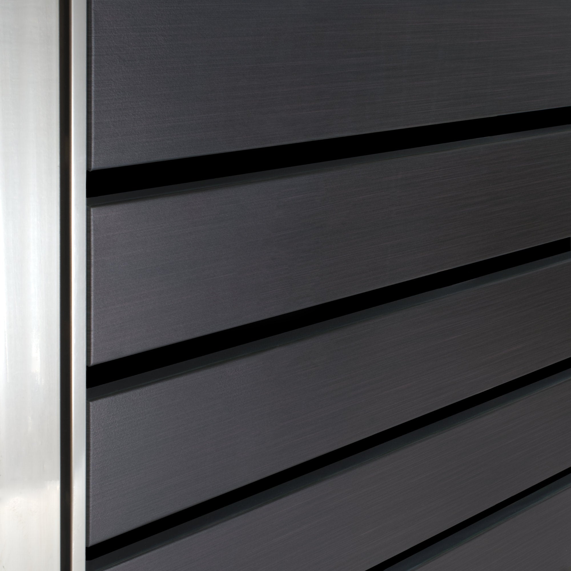 Bin storage unit, set of 4, anthracite RAL 7016, stainless steel elements