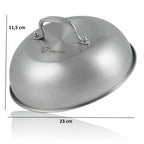 Dôme chauffant, Ø 23 cm, acier inoxydable, poignée ronde
