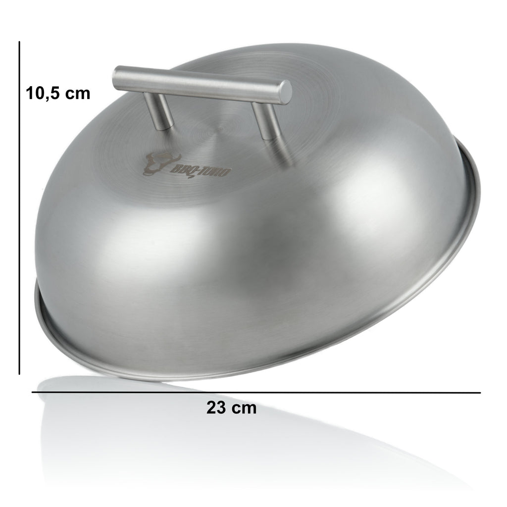 Dôme chauffant, Ø 23 cm, acier inoxydable, poignée angulaire