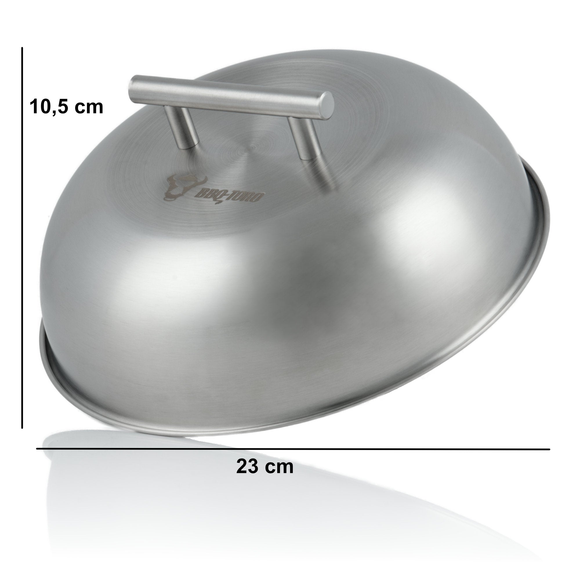 Dôme chauffant, Ø 23 cm, acier inoxydable, poignée angulaire