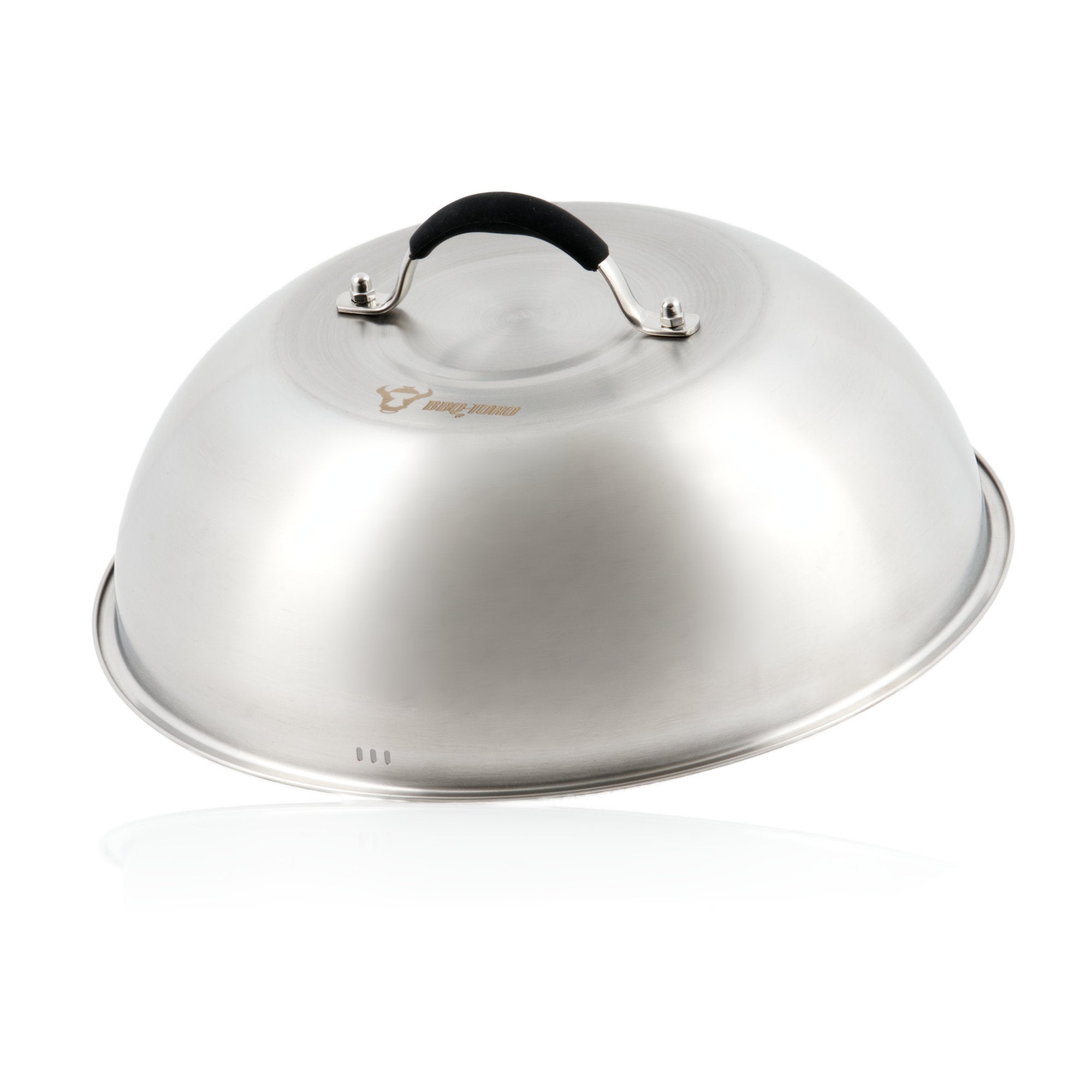 Ensemble de cloches chauffantes, Ø 31,5 cm, acier inoxydable, comprenant un poids à viande en fonte (rond)