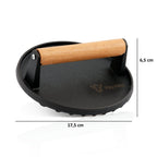 Ensemble de cloches chauffantes, Ø 31,5 cm, acier inoxydable, comprenant un poids à viande en fonte (rond)
