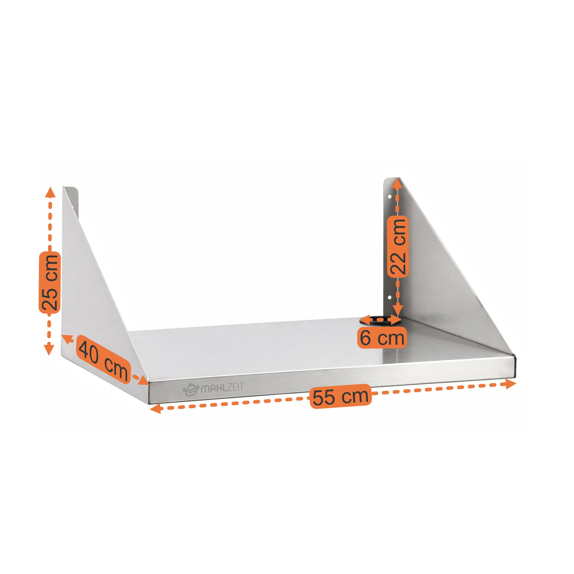 Hängeregal für Mikrowelle, Edelstahl, mit Kabeldurchführung