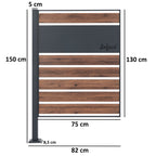 Revêtement de poubelle, anthracite RAL7016, aspect bois