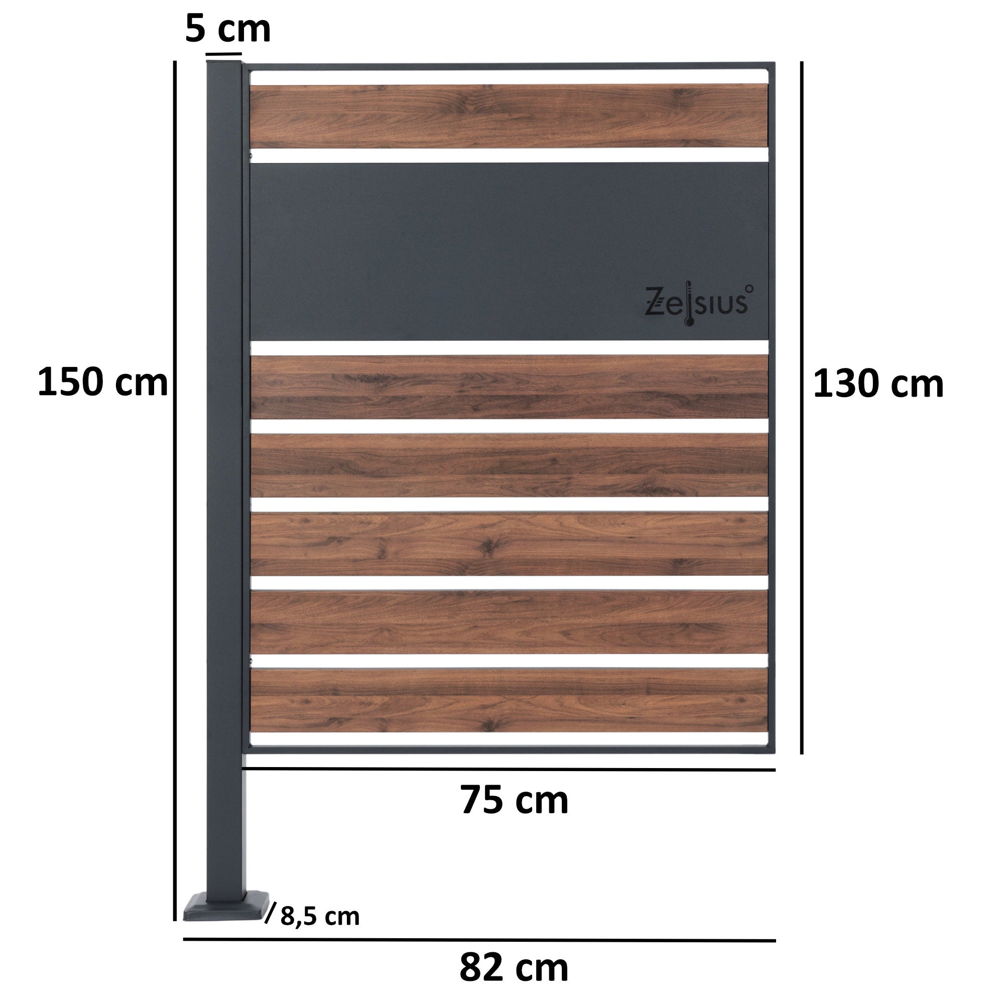Bin cladding, anthracite RAL7016, wood look