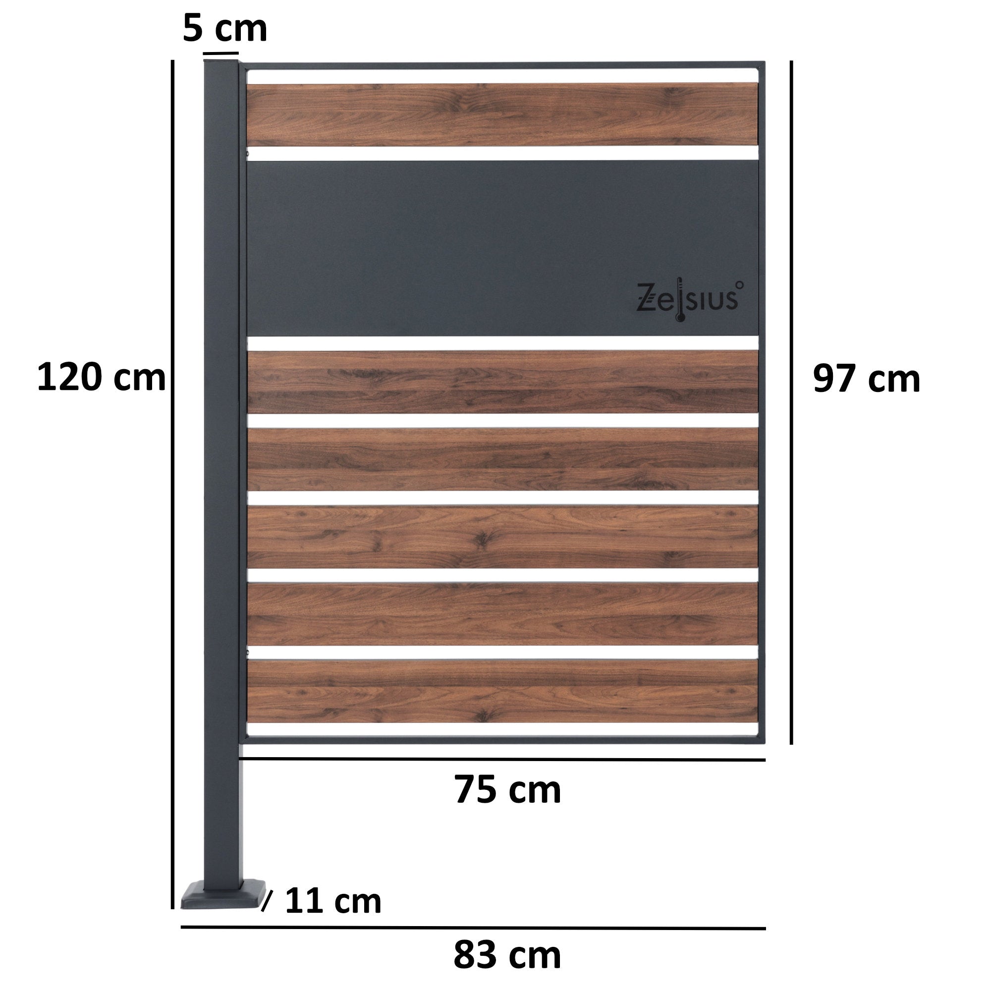 Bin cladding, anthracite RAL7016, wood look