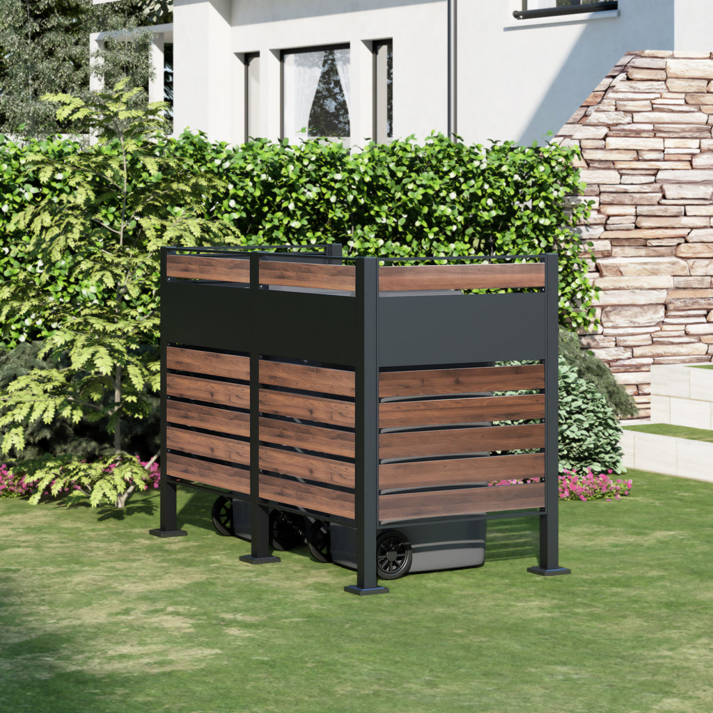 Bin cladding, anthracite RAL7016, wood look