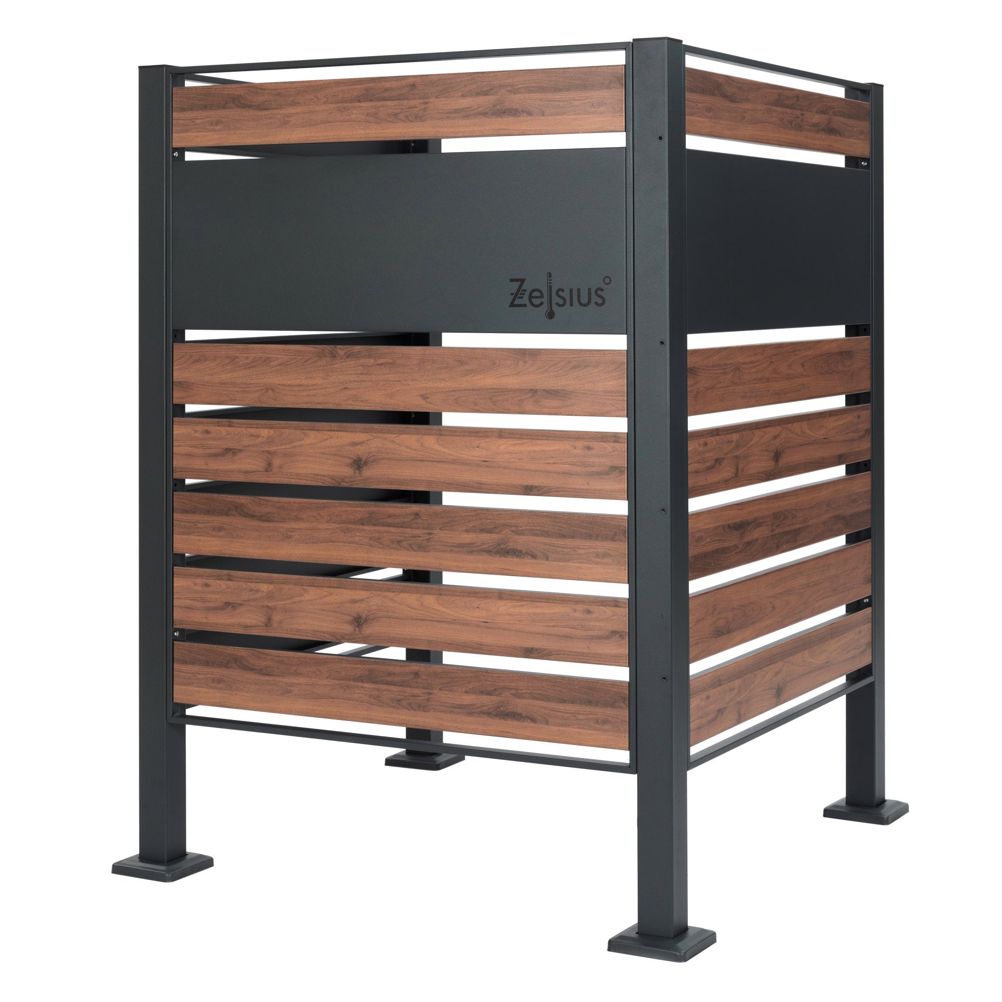 Bin cladding, anthracite RAL7016, wood look
