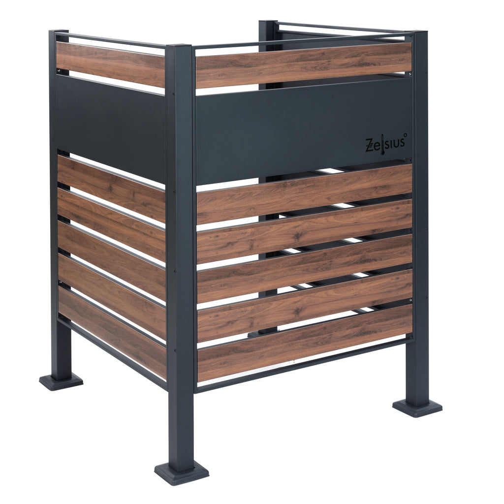 Bin cladding, anthracite RAL7016, wood look