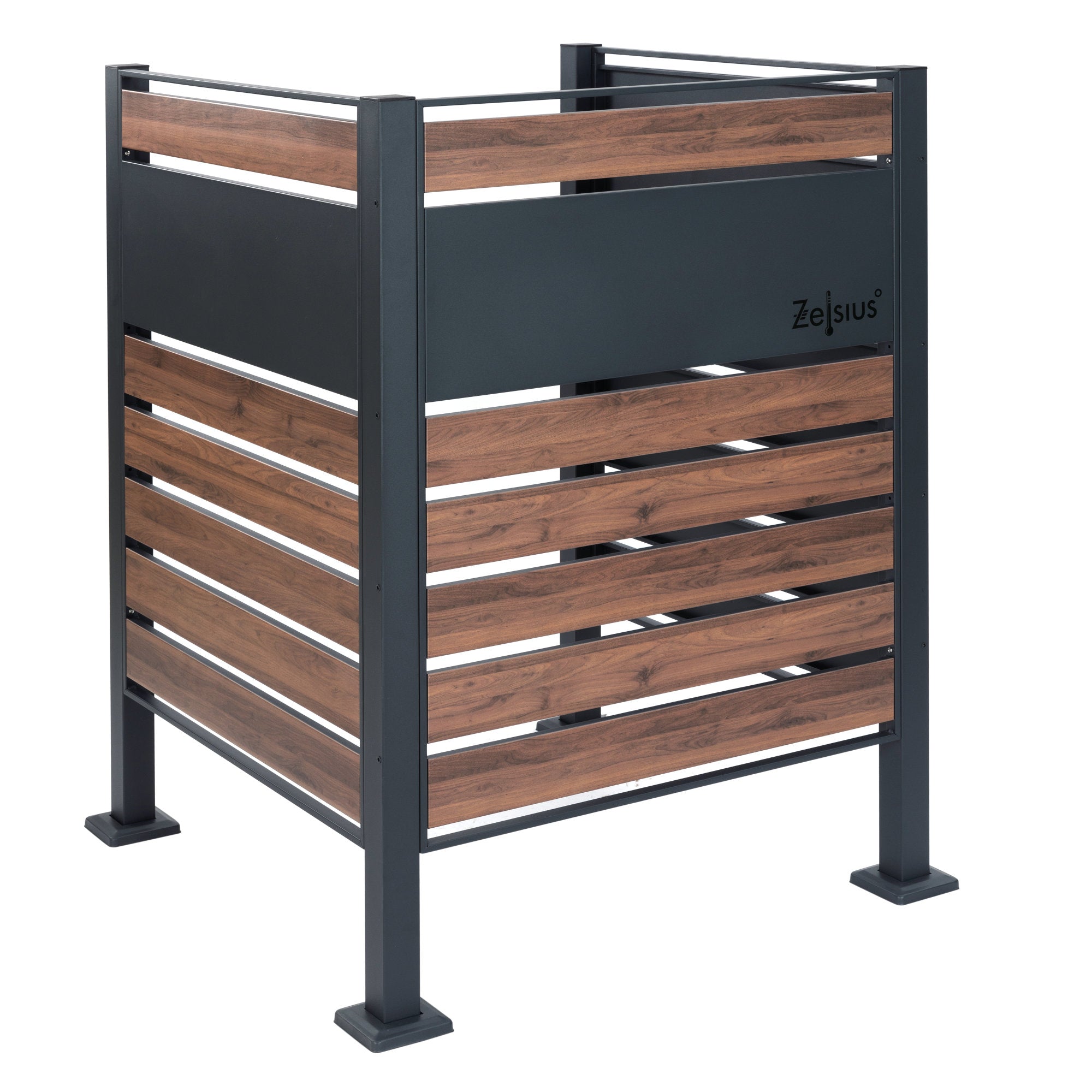 Bin cladding, anthracite RAL7016, wood look