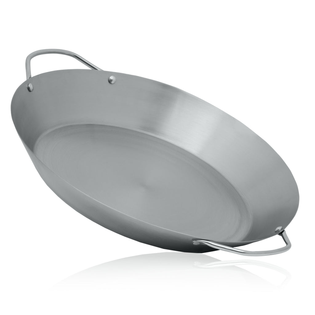 Poêle à paella, Ø 35 cm, en acier inoxydable, pour 6 personnes, avec poignées